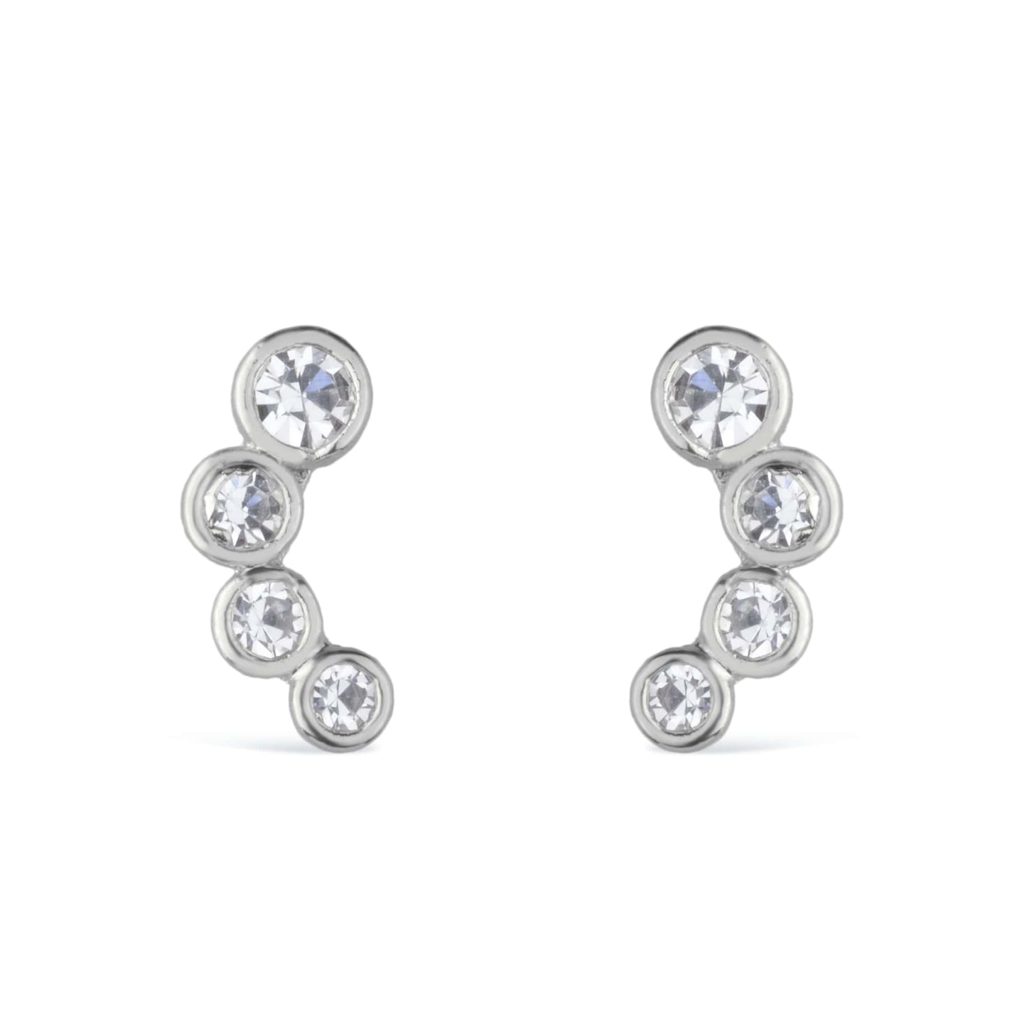 Dots of Light Stud Earring in Silver_Single