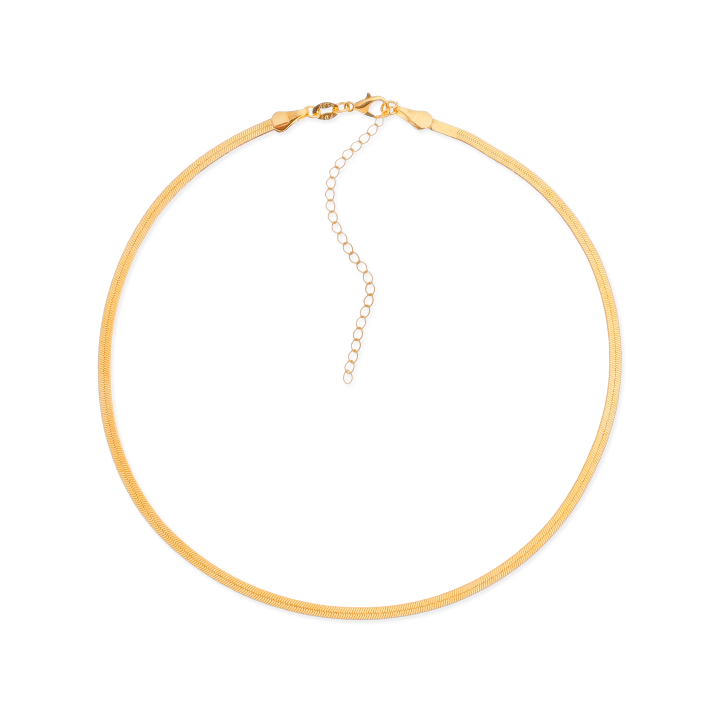 Snake Chain Choker Necklace in Gold_Single