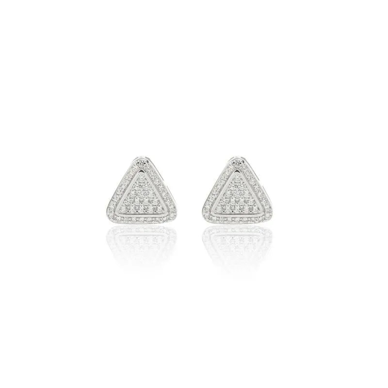 Pyramid Lab-grown Diamond Stud Earring in Silver