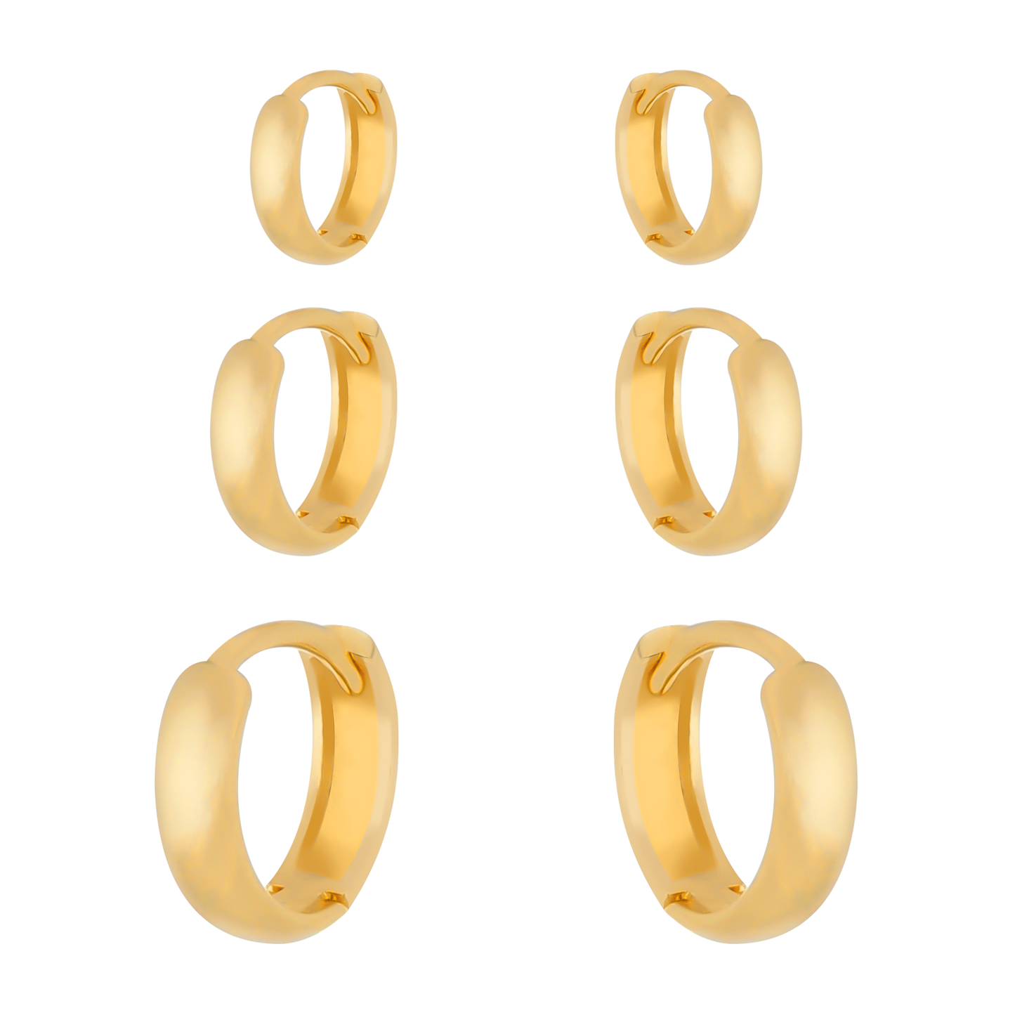 Huggie Earring Set in Gold_Single