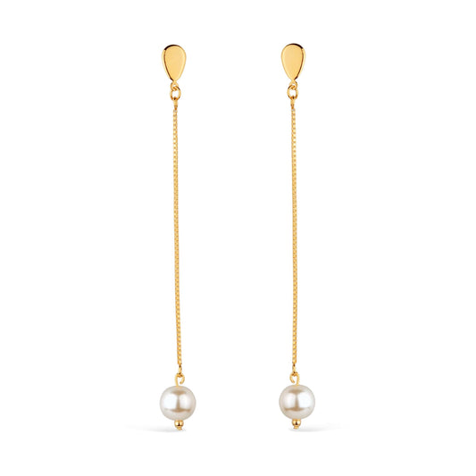 Pearl Drop Earring in Gold_Single