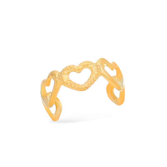 Heart Ear Cuff in Gold_Single