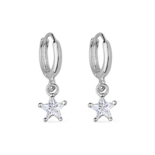Lab-Grown Diamond Star Huggie Earring in Gold_Single