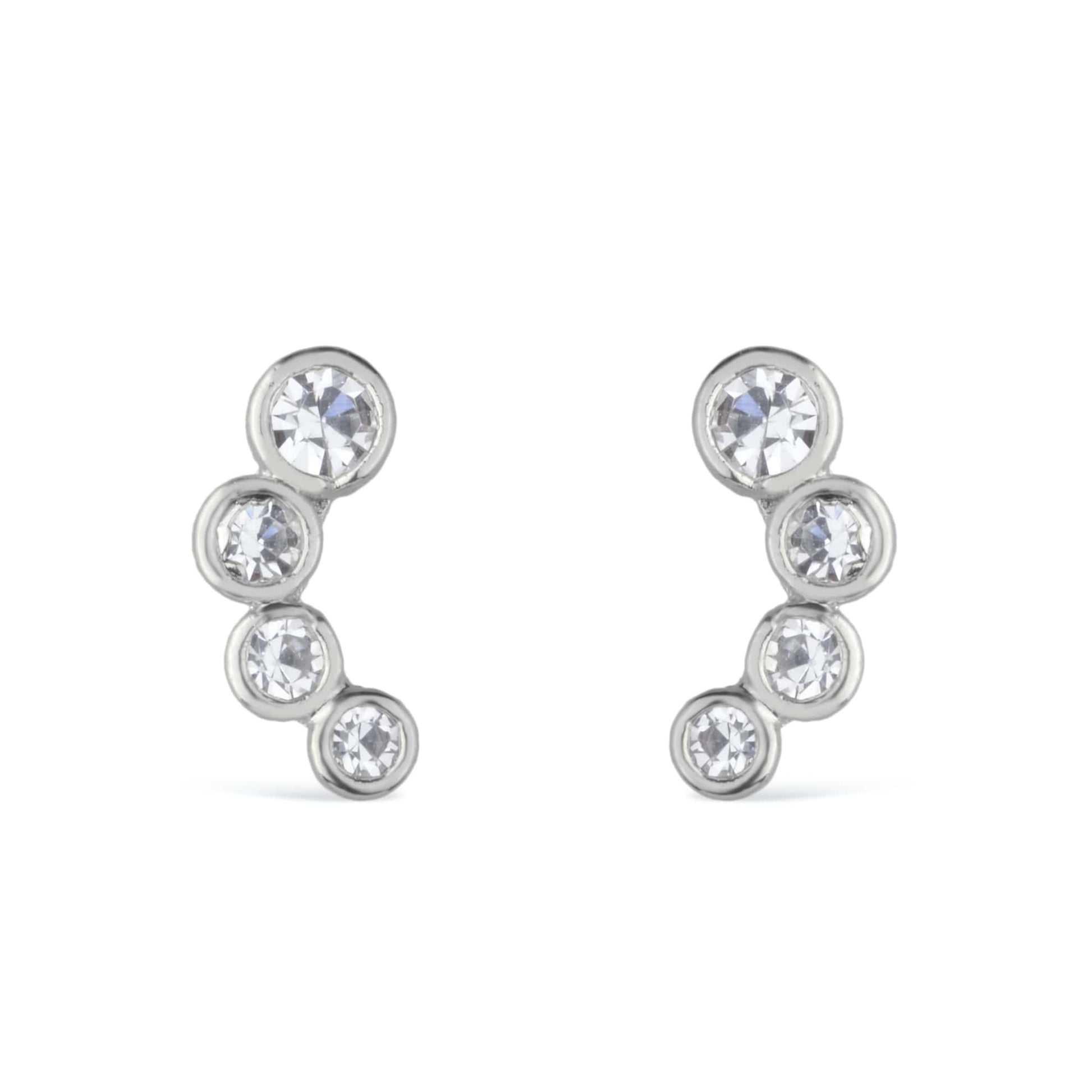 Dots of Light Stud Earring in Silver_Single