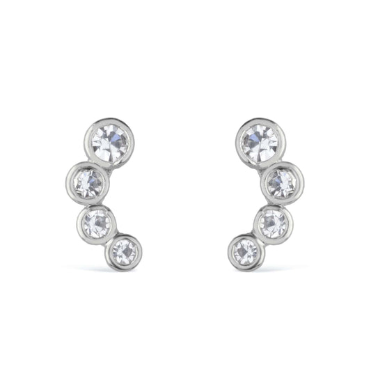 Dots of Light Stud Earring in Silver_Single