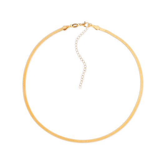 Snake Chain Choker Necklace in Gold_Single