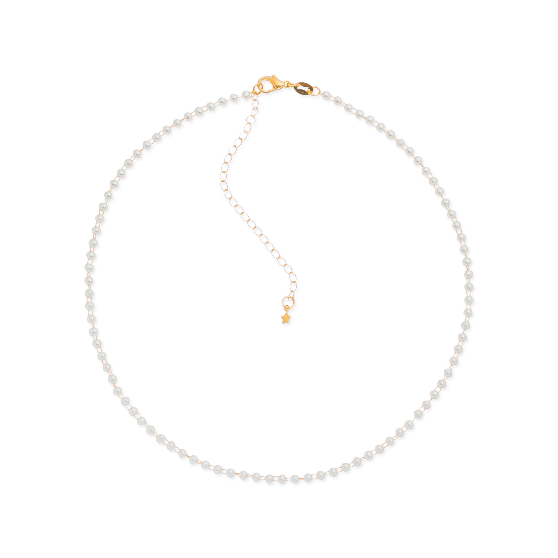 Micro Pearls Choker Necklace in Gold_Single