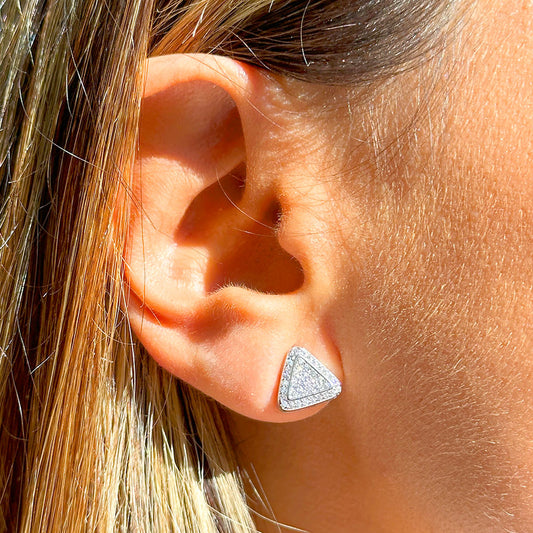 Pyramid Lab-grown Diamond Stud Earring in Silver