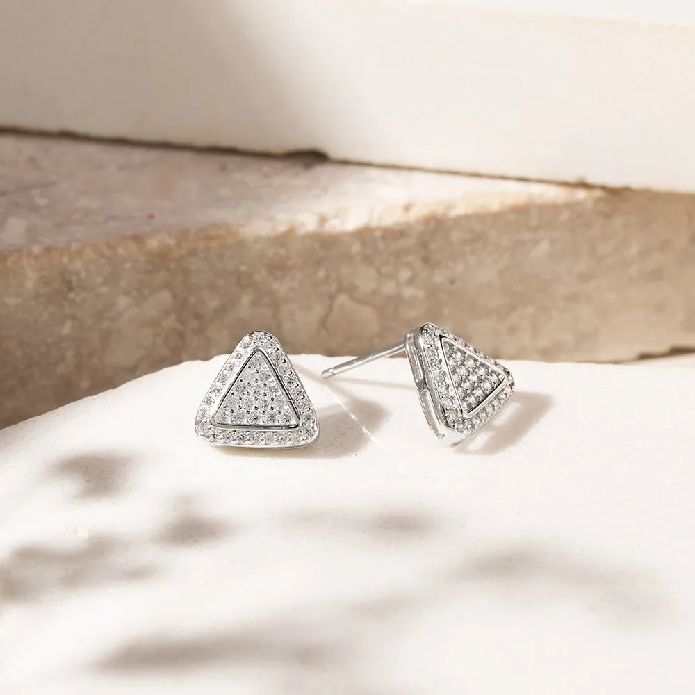 Pyramid Lab-grown Diamond Stud Earring in Silver