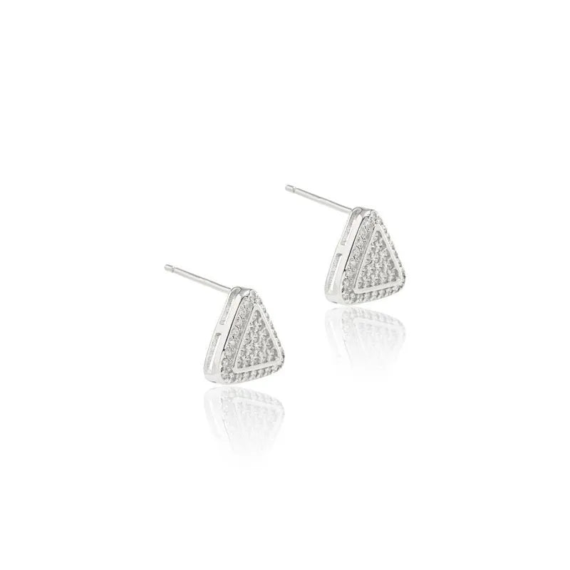 Pyramid Lab-grown Diamond Stud Earring in Silver
