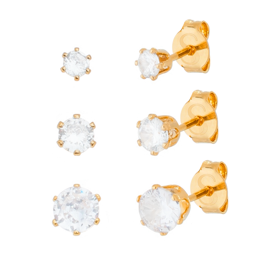 Lab-grown Diamond Stud Earring Set in Gold_Single