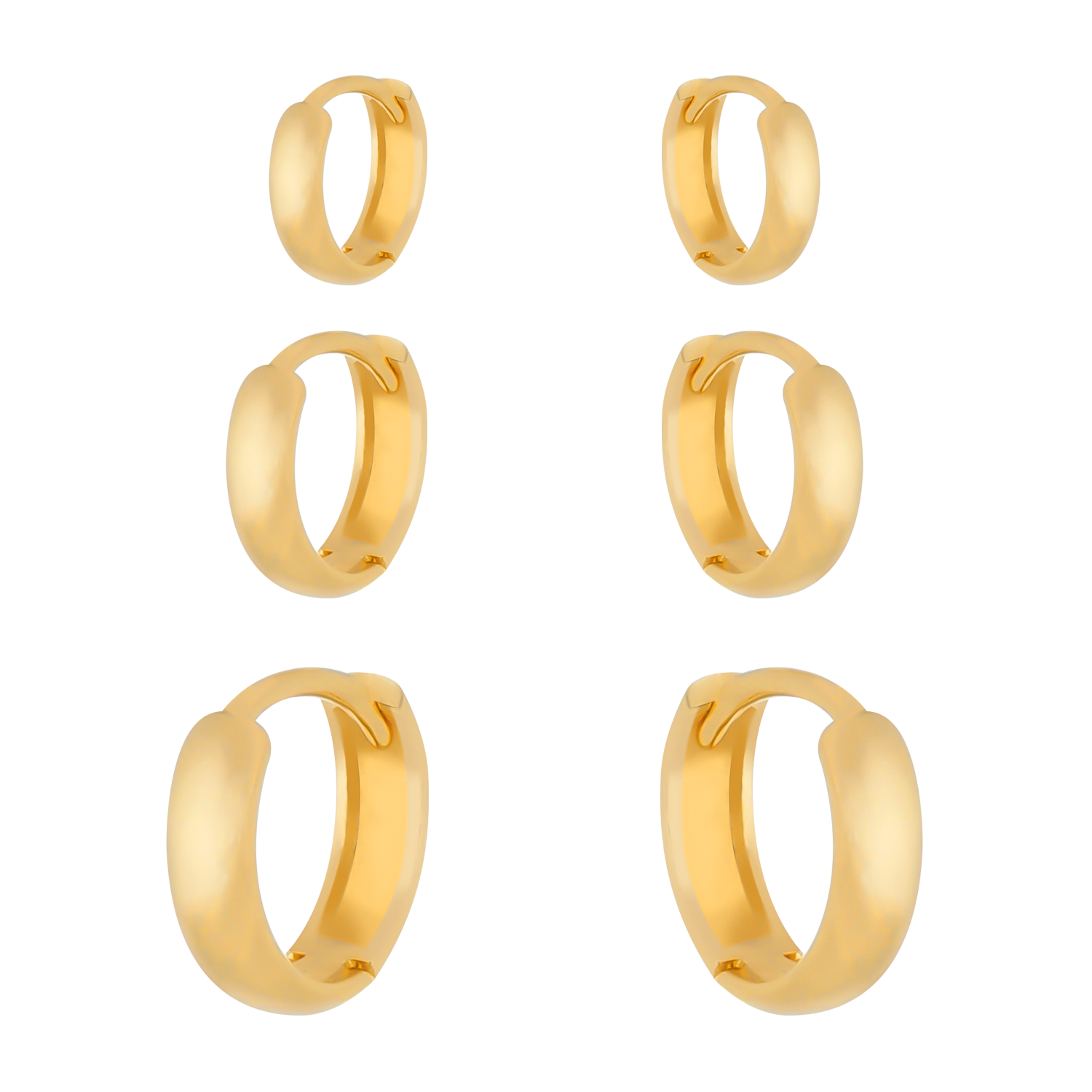 Huggie Earring Set in Gold_Single