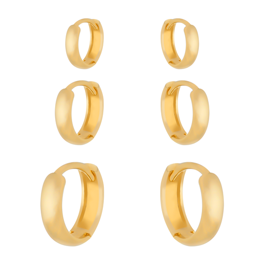 Huggie Earring Set in Gold_Single